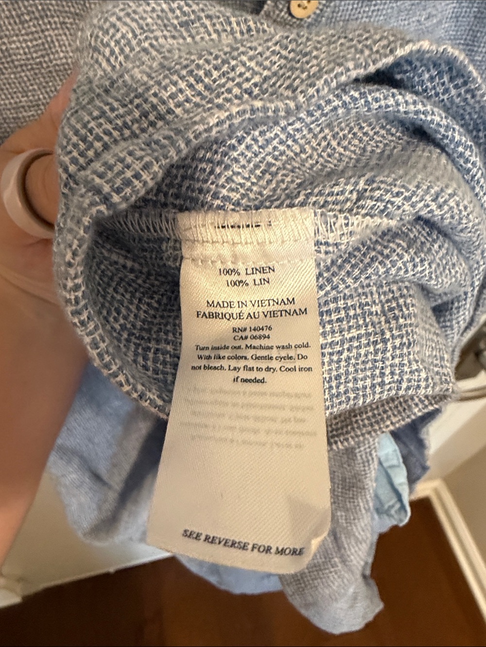 Faherty Light Blue Linen Mini Dress - Picture 3 of 4